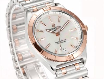 Breitling Chronomat Automatic 36MM Imported 2824 Movement Two-tone Bracelet White Watch